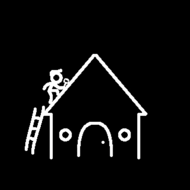 Construction worker on ladder